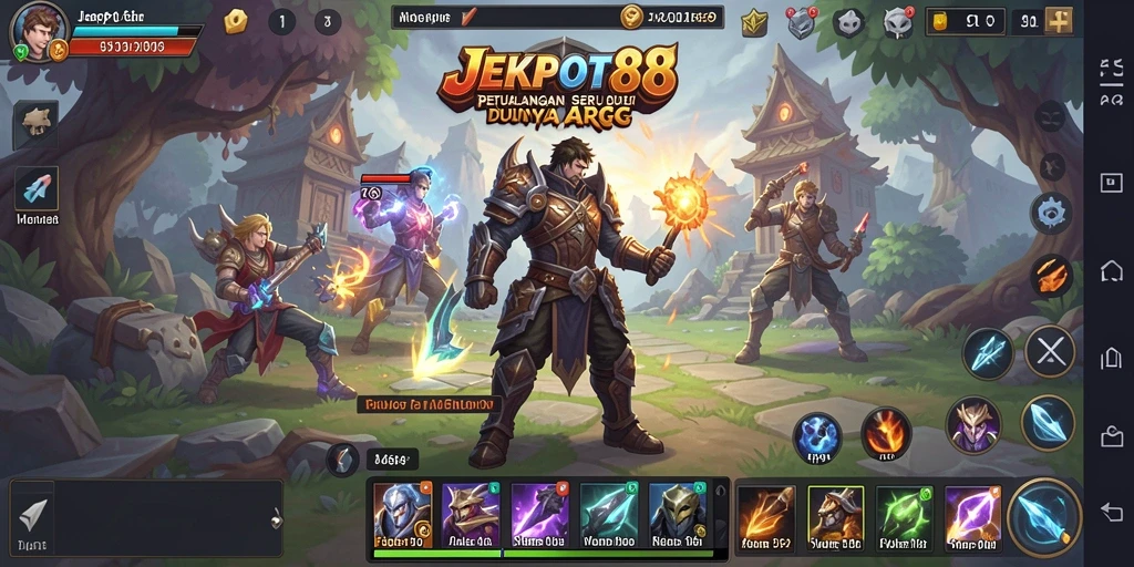 Tampilan menarik dari gameplay ARPG di JEKPOT88.