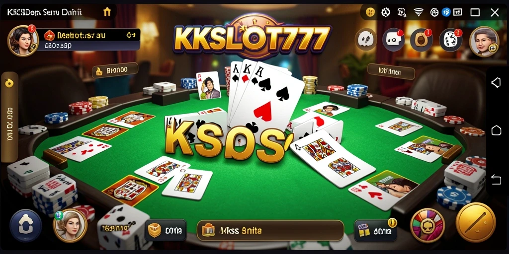 Screenshot KKSLOT777 menampilkan gameplay Domino yang menegangkan.