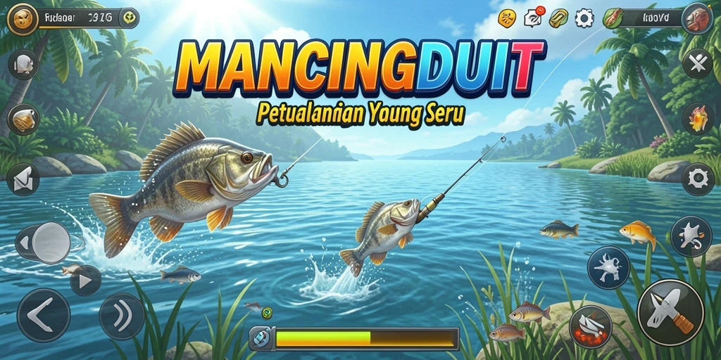 Screenshot gameplay MANCINGDUIT dengan suasana memancing yang mengesankan.