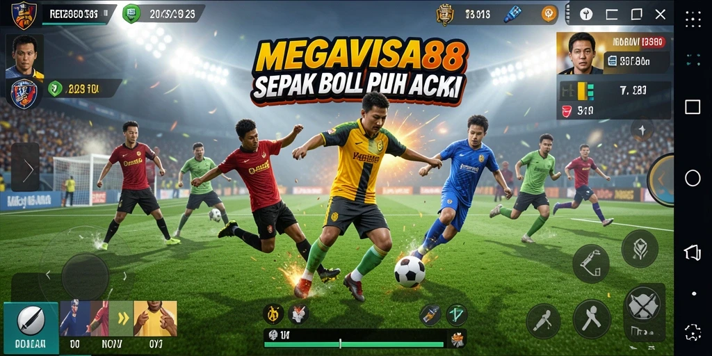 Tampilan gameplay seru dari game sepak bola MEGAVISA88.