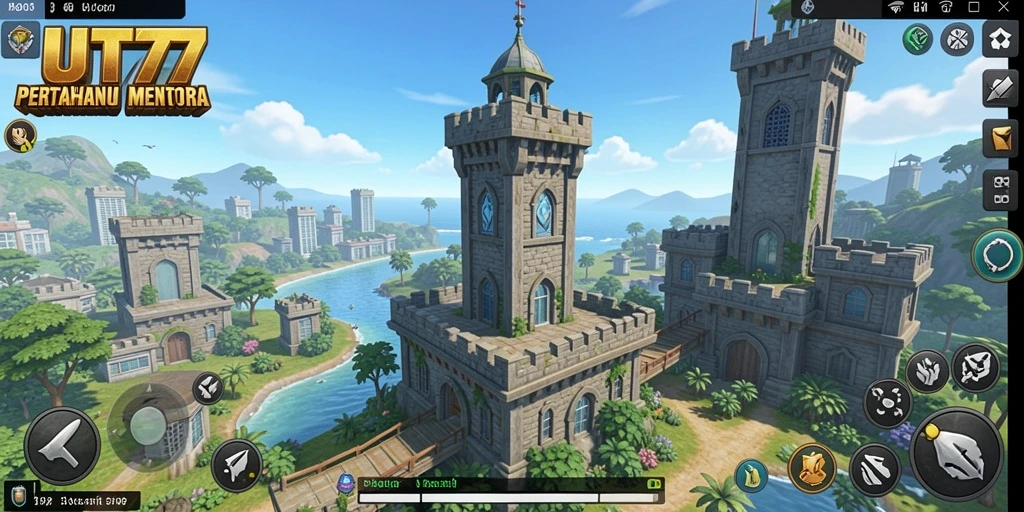 Gameplay mendebarkan dari UT77 dalam pertempuran Tower Defense.